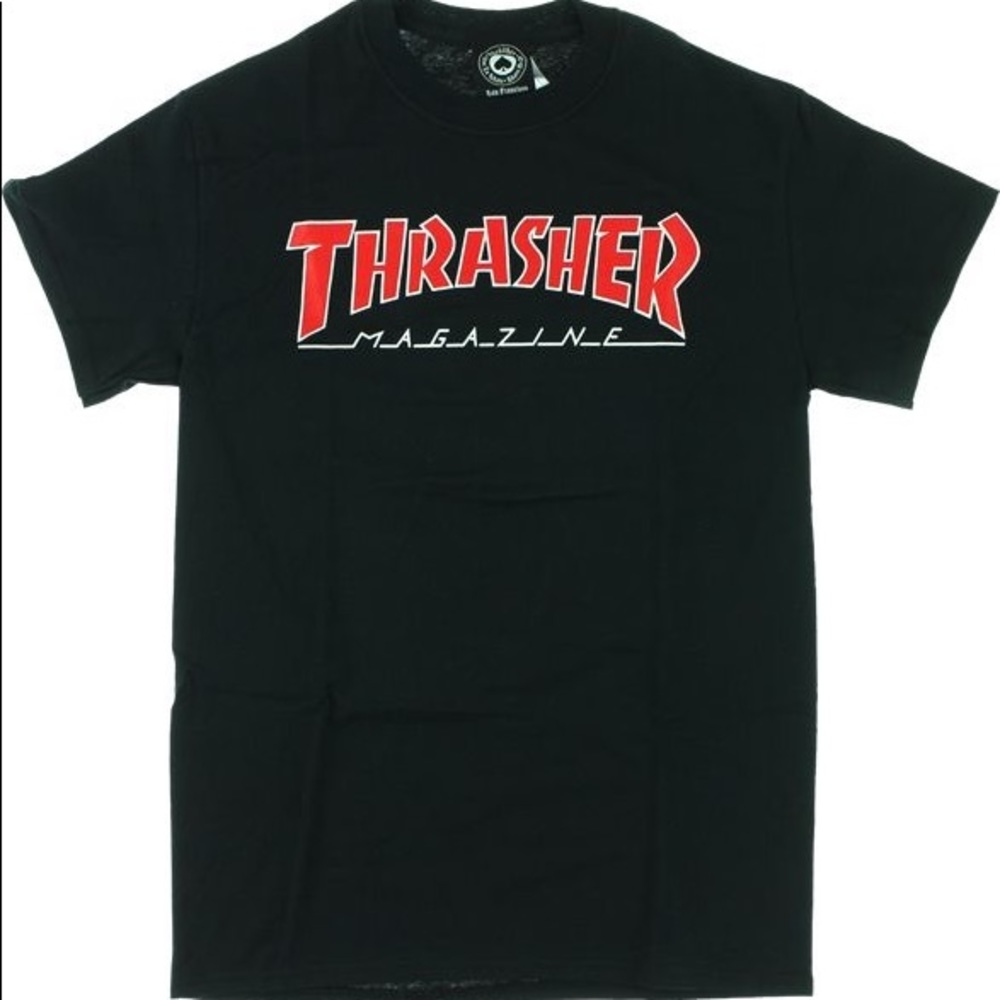 thrasher mag outlined black t shirt